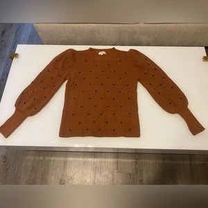 brown polka dot sweater